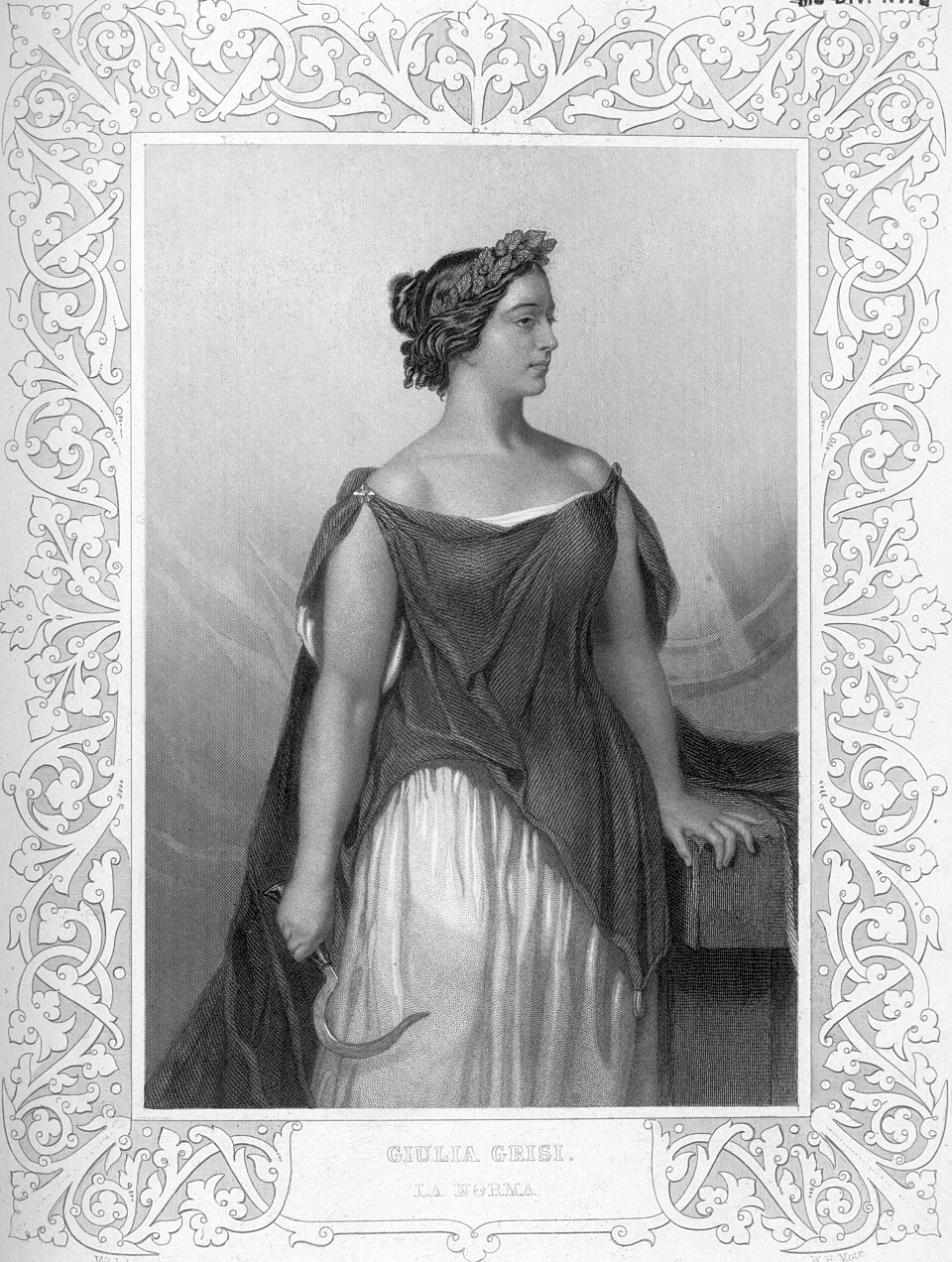 Historical image associated with soprano Giulia Grisi performing Norma